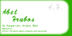 abel hrubos business card